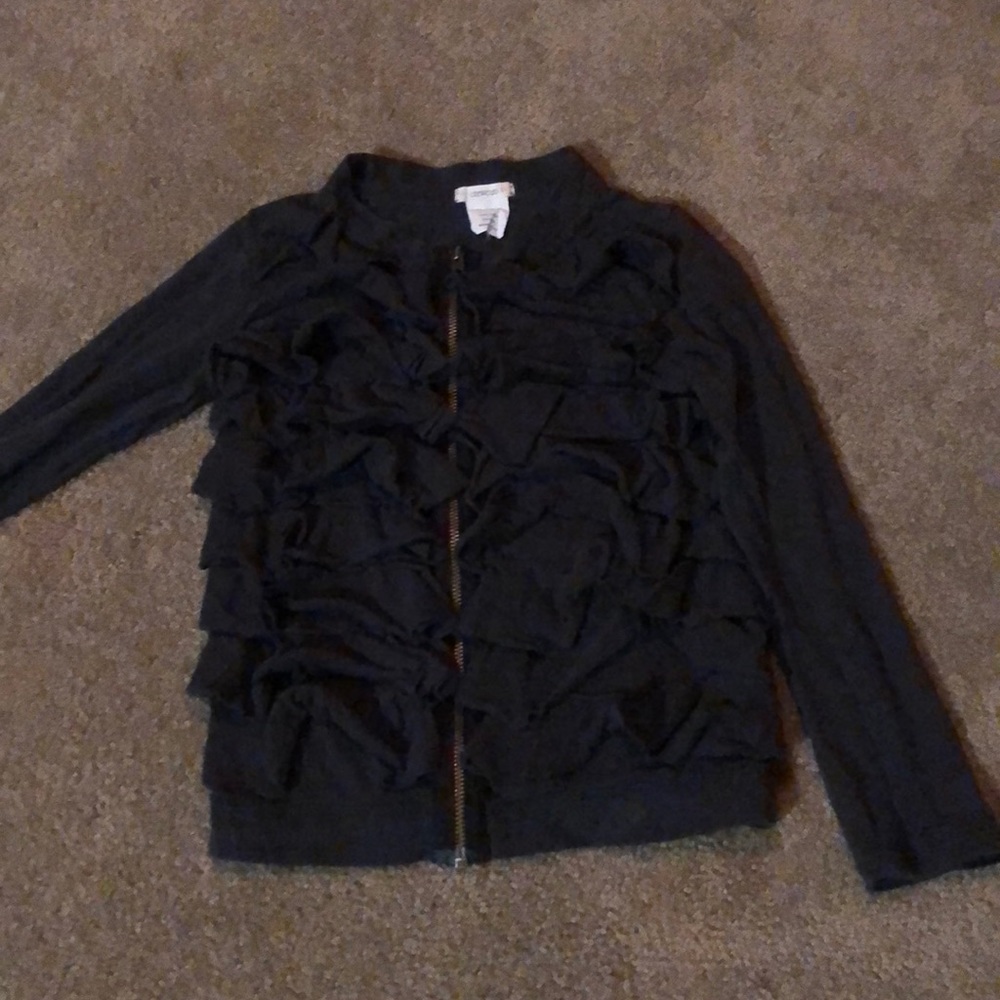 Crew cuts cotton long sleeve zip cardigan